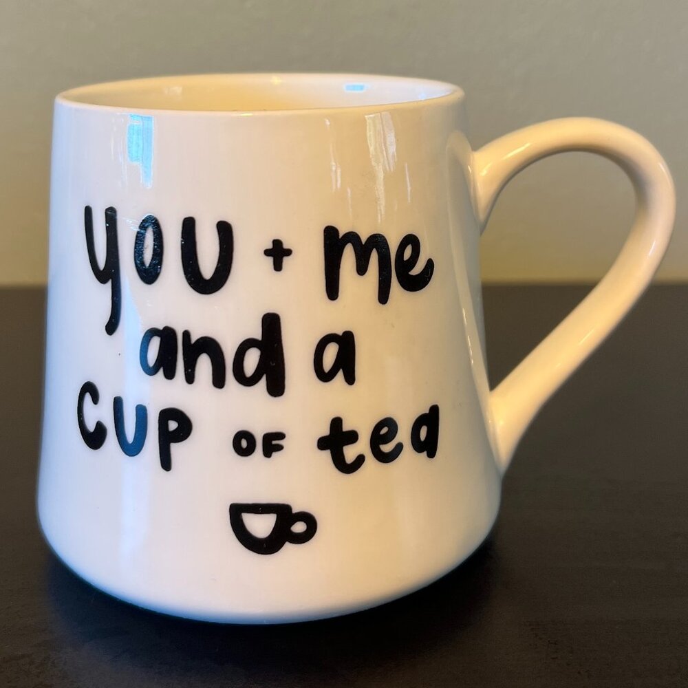 Designs Direct You + Me and a Cup of Tea Ceramic Mug White Love Gift Cup 16oz